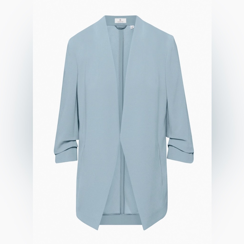 Aritzia Blue Blazer Modern Open Front Design